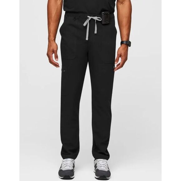 Figs men’s XL Cairo Cargo black Scrub Pants zipper fly drawstring uniform - Picture 1 of 5